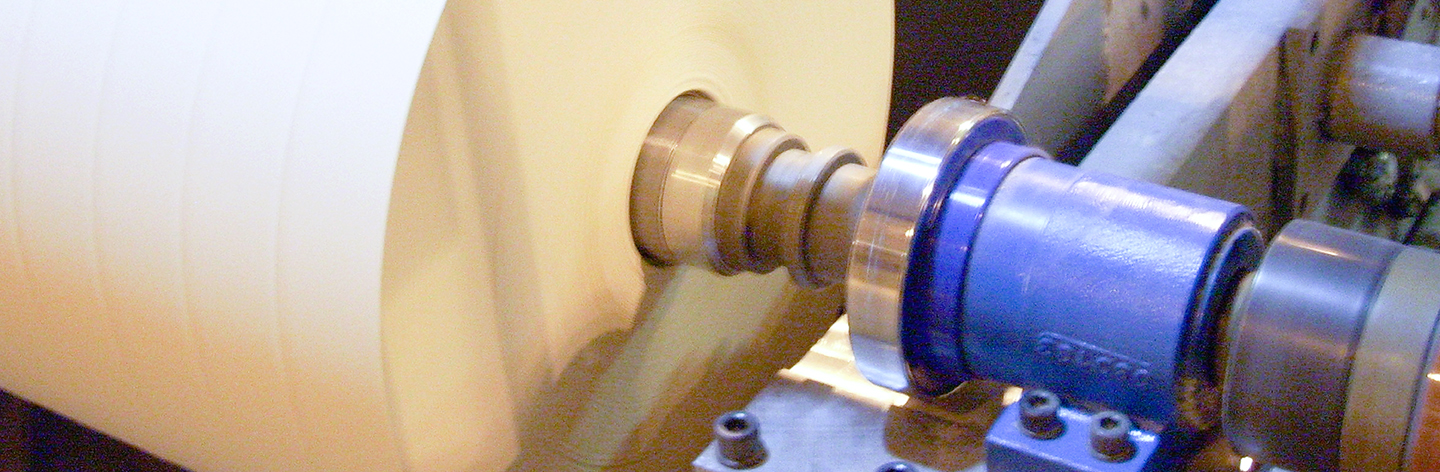 A roll of material being held on by an air shaft