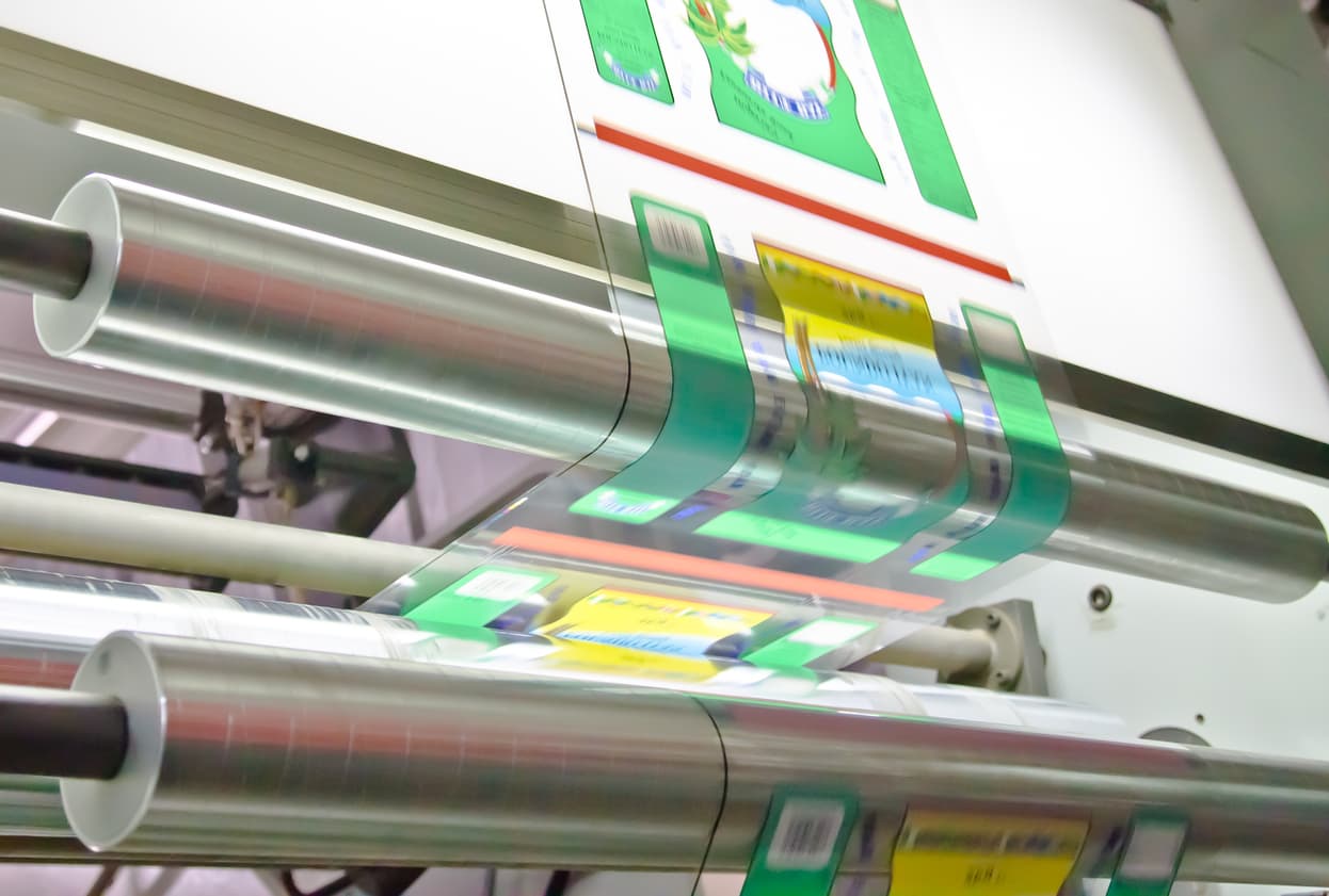 Flexible packaging equipment using a custom-engineered parts.