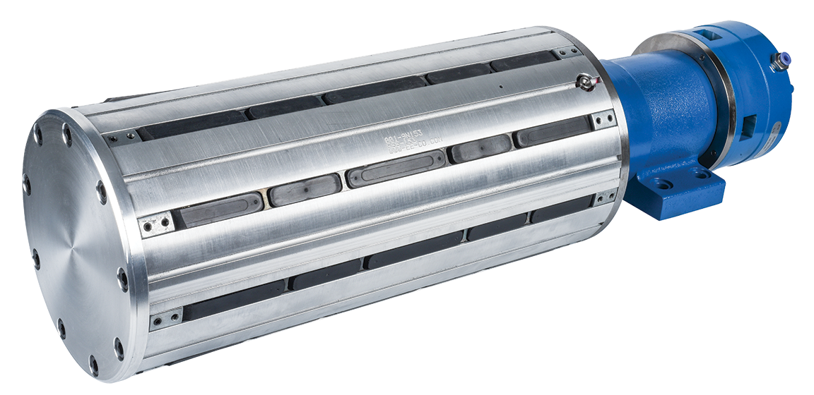 Narrow web unwind station with cantilevered expanding strip shaft from the Double E Company