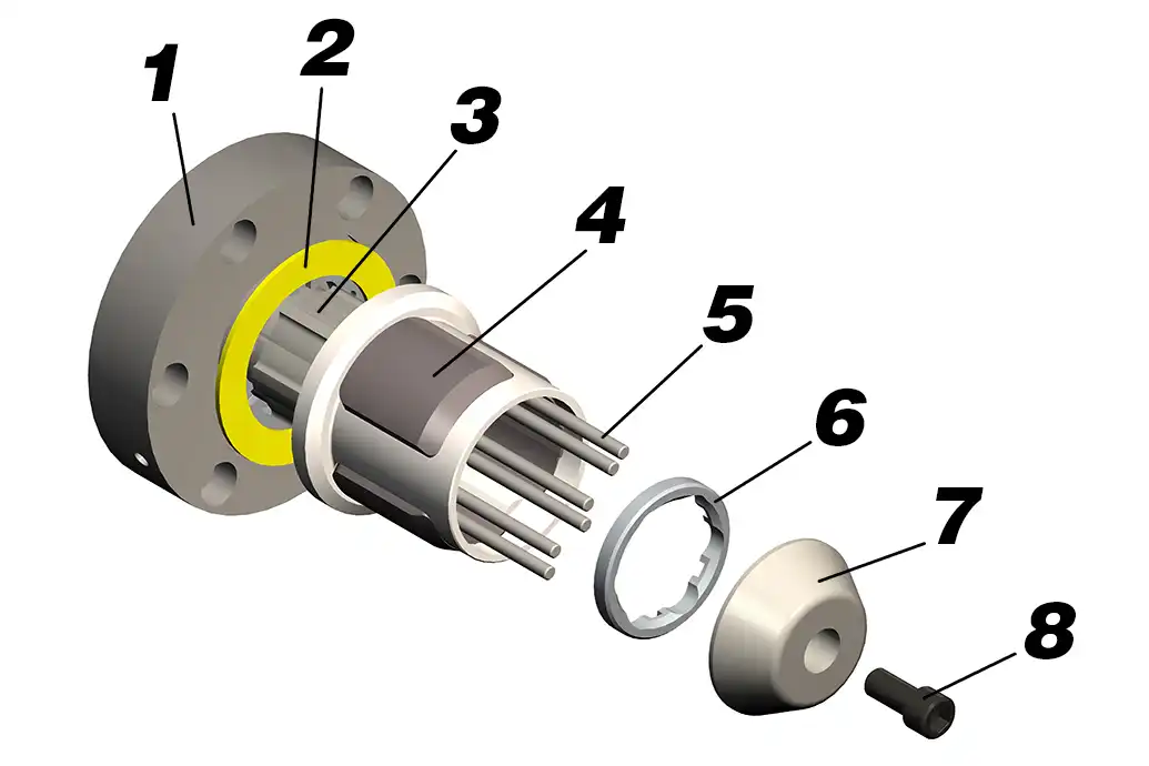 Double E Group DF-2000 Torque activated core chuck exploded view
